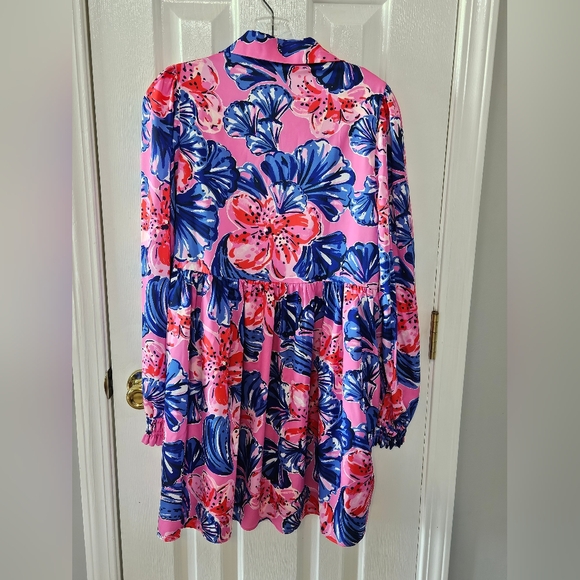 Lilly Pulitzer Arlie Dress Plumeria Pink in A Holidaze XS - Picture 4 of 6